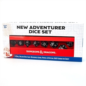 DnD New Adventurer Set - Black Dice set - RPG DICE - Sirius Dice